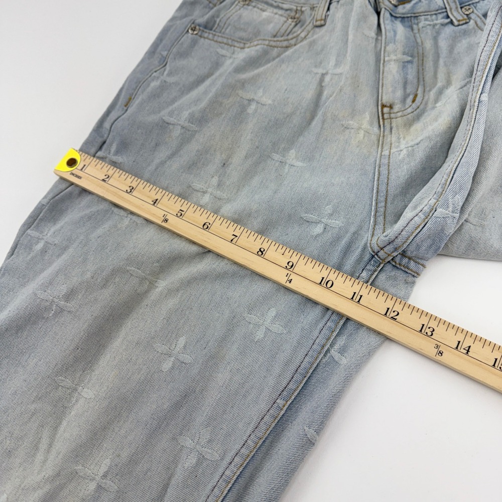 SMFK Plan D Cross Jacquard Ankle Jeans Women Small Light Wash Blue Denim Size 6 - Picture 10 of 15